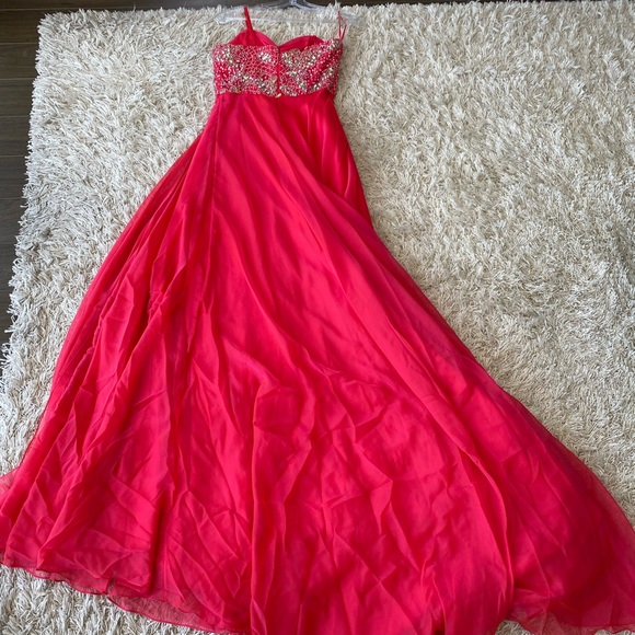 Pink and orange prom/grad dress with train - Picture 6 of 15